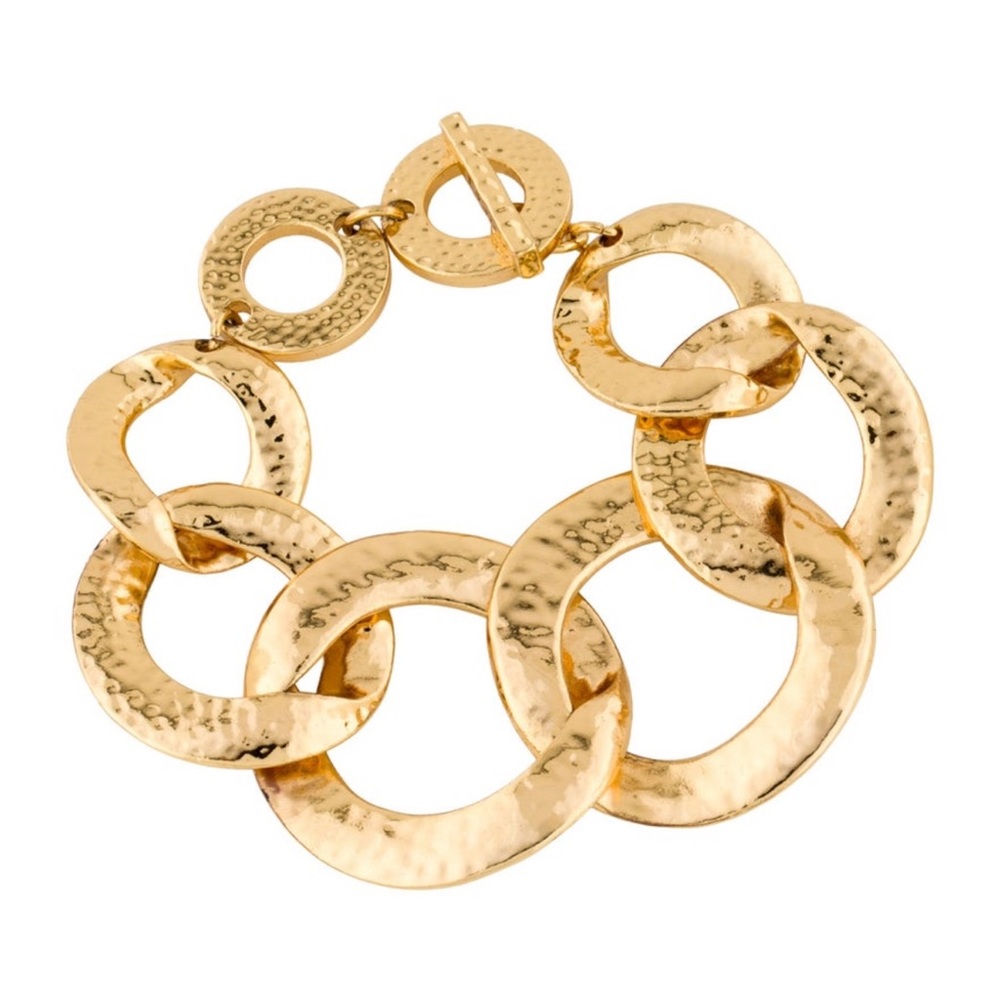 Nest 18K Gold Plated Hammered Link Bracelet - NWT